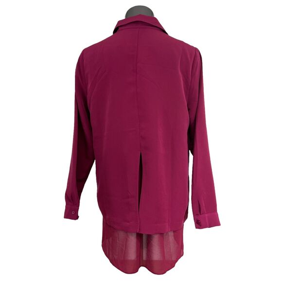 Soft Surroundings Women's Top Button Up Mulberry Wine Layered Lagenlook M - Picture 4 of 7